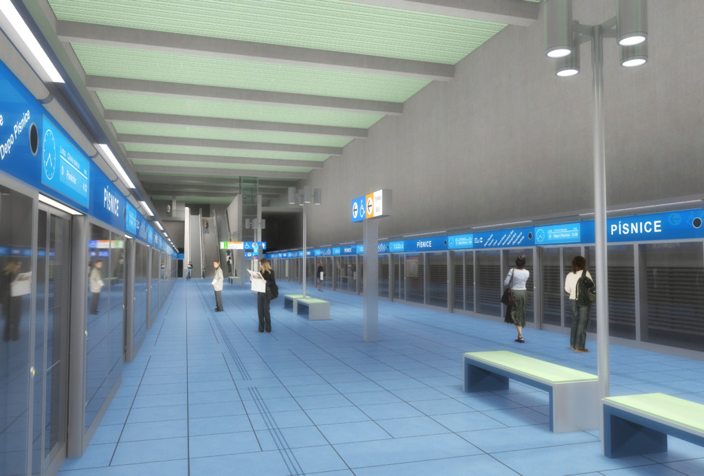 Návrh podoby stanice trasy D Písnice – Vizualizace Metroprojekt