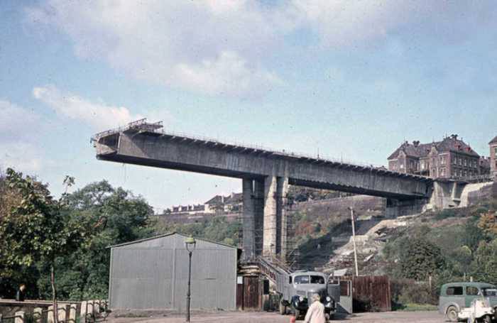 Tubus mostu nad Folimankou v roce 1969 - (Foto: archiv DPP)