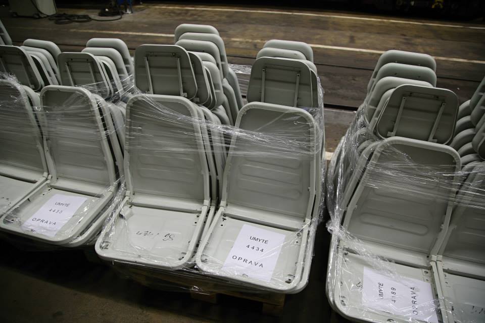 Sklad sedaček pro vozi M1 v depu Kačerov - Foto: Štěpán Rusňák