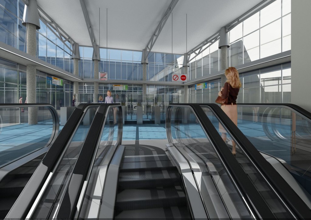 Návrh podoby stanice trasy D Nové Dvory (vestibul) - Vizualizace Metroprojekt