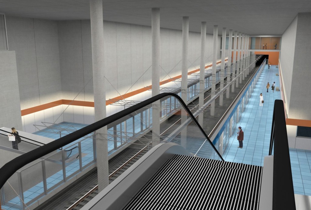 Návrh podoby stanice trasy D Písnice - Vizualizace Metroprojekt