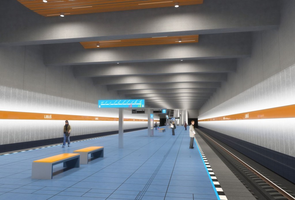 Návrh podoby stanice trasy D Libuš - Vizualizace Metroprojekt