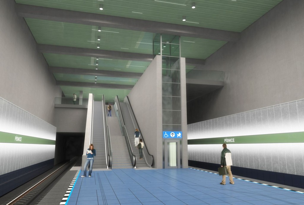 Návrh podoby stanice trasy D Písnice - Vizualizace Metroprojekt