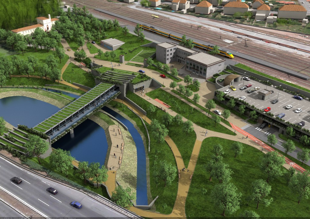 Návrh podoby stanice trasy D Nádraží Krč – Vizualizace Metroprojekt